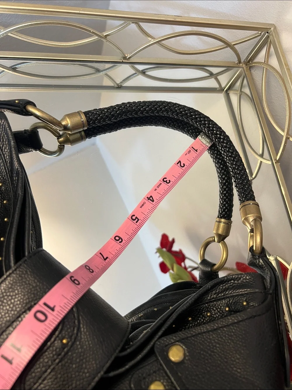 NWT Cole Haan Collection Black Leather Studded Hobo Shoulder Bag Vintage Y2K
